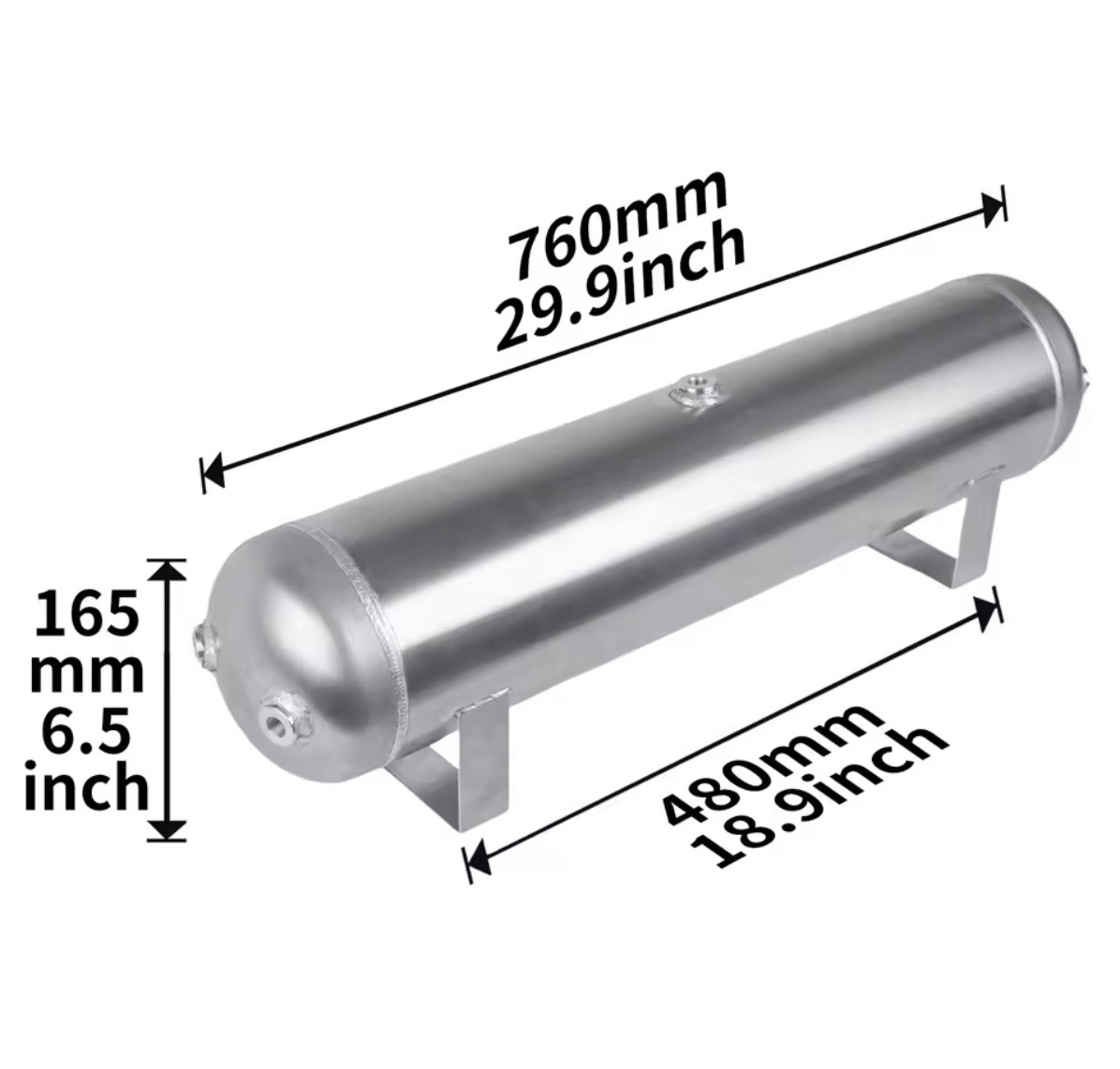 5 GALLON 6 PORT TANK 1/4" AIRMEXT/AIRRIDE